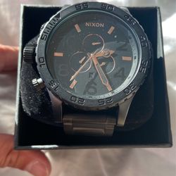 Nixon 51-30 Chrono Watch - Matte Black/rose Gold