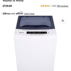 Magic Chef 3.0 Cu Ft Top Load Washer, White + Adjustable Dolly