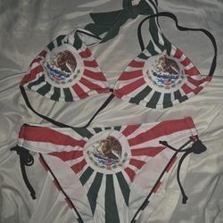 Mexican Flag Bukini Size Small Brand New 