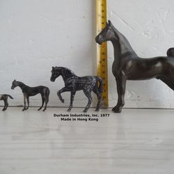 Collectable Set Of 4 Non Ferrous Metal Horses Including 1 From Durham Industries 