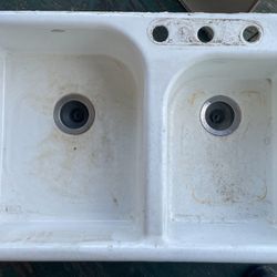 Kohler Cast Iron Double Bowl Kitchen Sink 