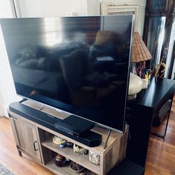 TCL 55-inch 4K QLED Roku TV, Samsung Dolby Atmos Soundbar with Bass, Sony BlueRay/DVD Player