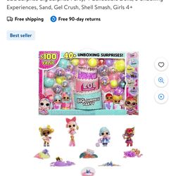 LOL Surprise Big Surprise Party, 4 Collectible Dolls, 6 Unboxing Experiences, Sand, Gel Crush, Shell Smash, Girls