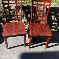Very Good Condition Two Hardwood Chairs 