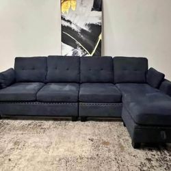 Blue 4-Seater Sectional Sofa