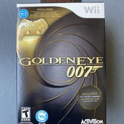GoldenEye Nintendo Wii With Gold Controller Wiimote And Game Box Set James Bond Limited Edition