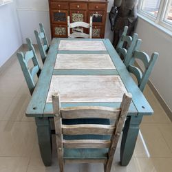 Shabby Chic Rustic Wooden Dining table And chairs