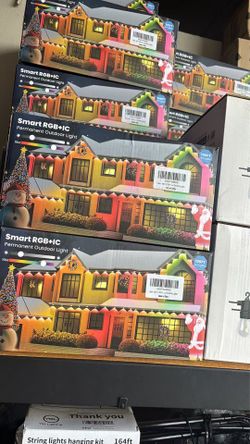 Smart Permanent Outdoor Lights for House, 100ft with 60 RGB Permanent Christmas Lights, P67 Waterproof with DIY Scene for Halloween Christmas Decor, R