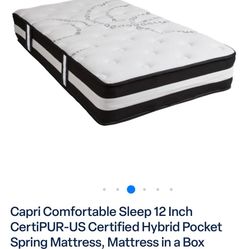 Capri Comfortable Sleep Size Twin New