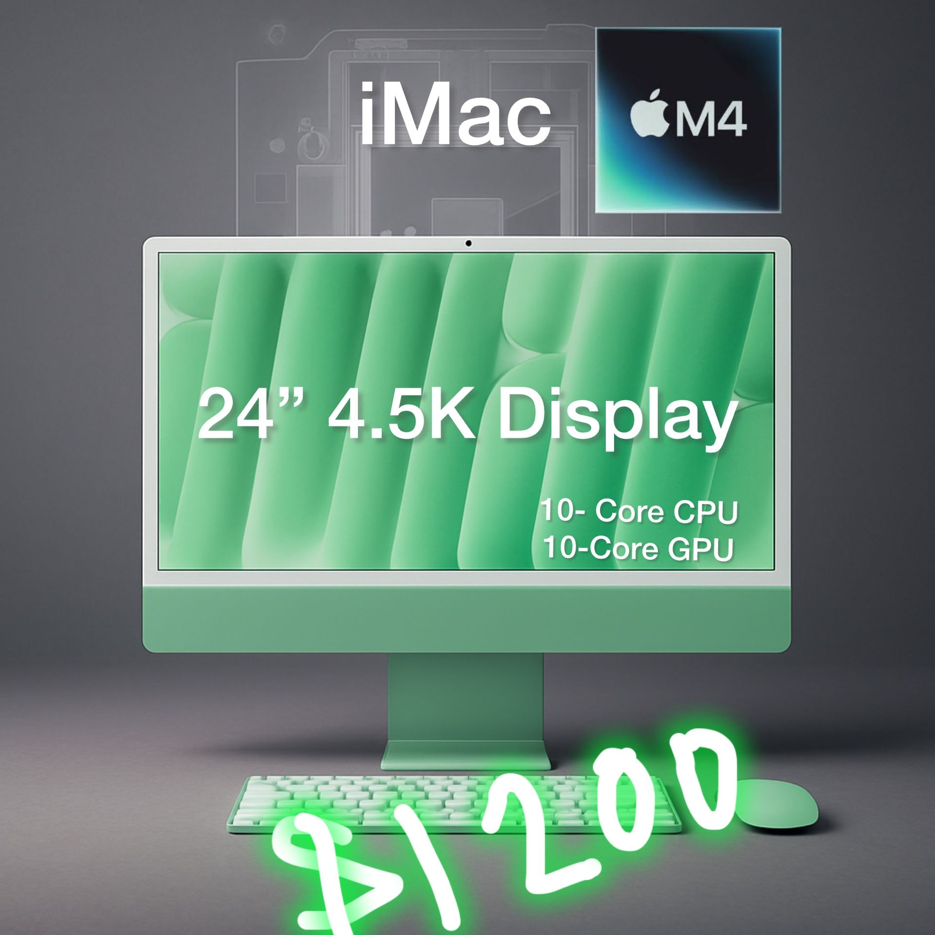 🌟 🔥 Apple iMac 24” M4 — 16GB / 256GB — Green — Brand New 🔥