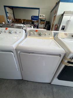 GE White Top-Load Dryer