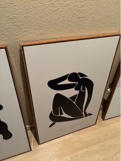 Wall art with solid wood frames