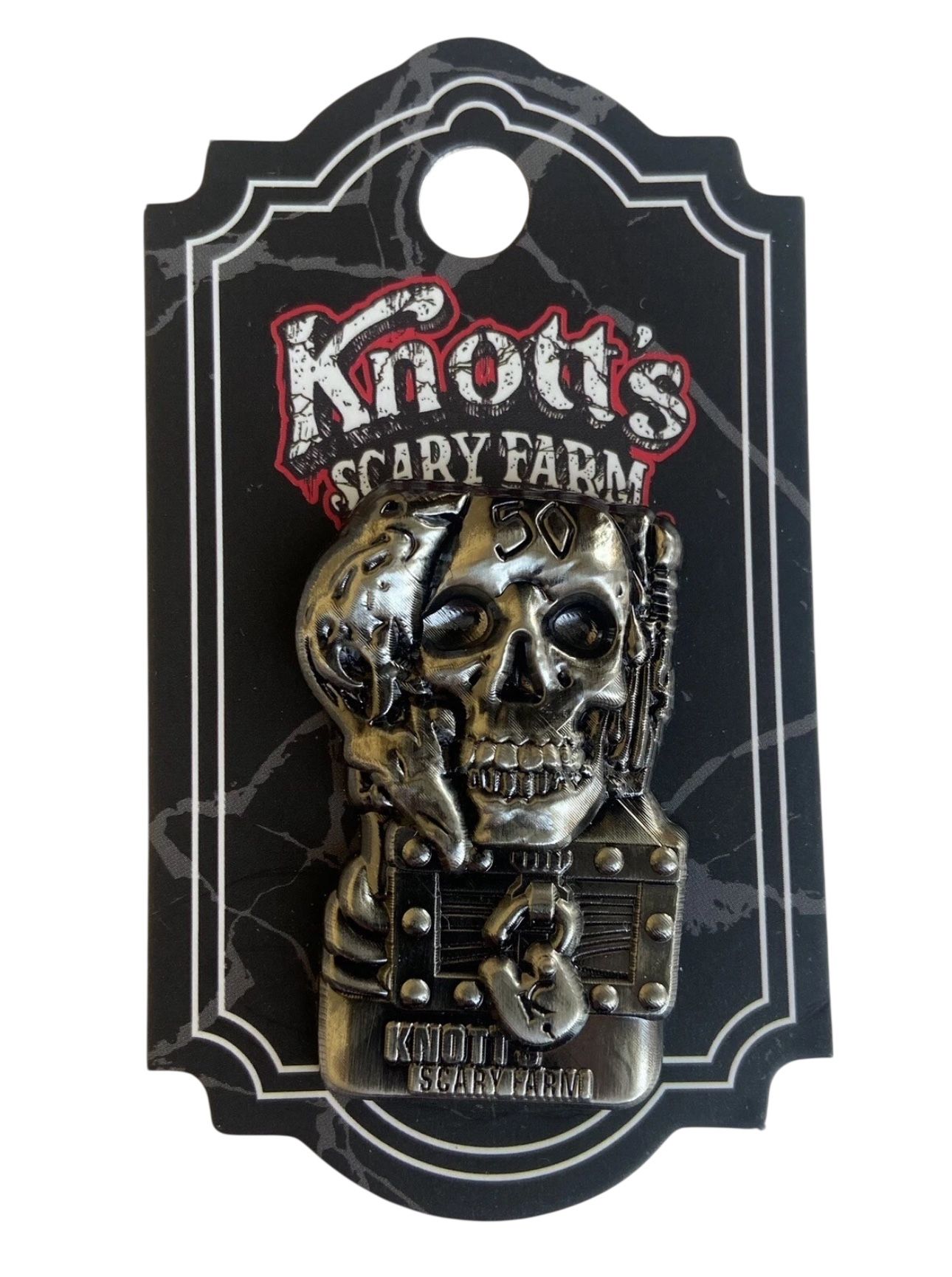 Knott's Berry Scary Farm Halloween Haunt 50th Anniversary Pin 2023 Tiki Mug