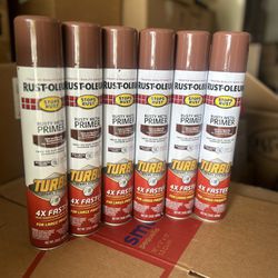 Rust-Oleum 353346-6PK Stops Rust Turbo Rusty Metal Primer Spray, 24 Ounce (Pack of 6)