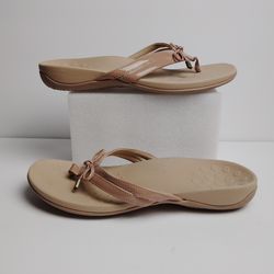 Women's Vionic Belle X Macaroon Toe Strap Bow Sandals Slides ~ Size 9