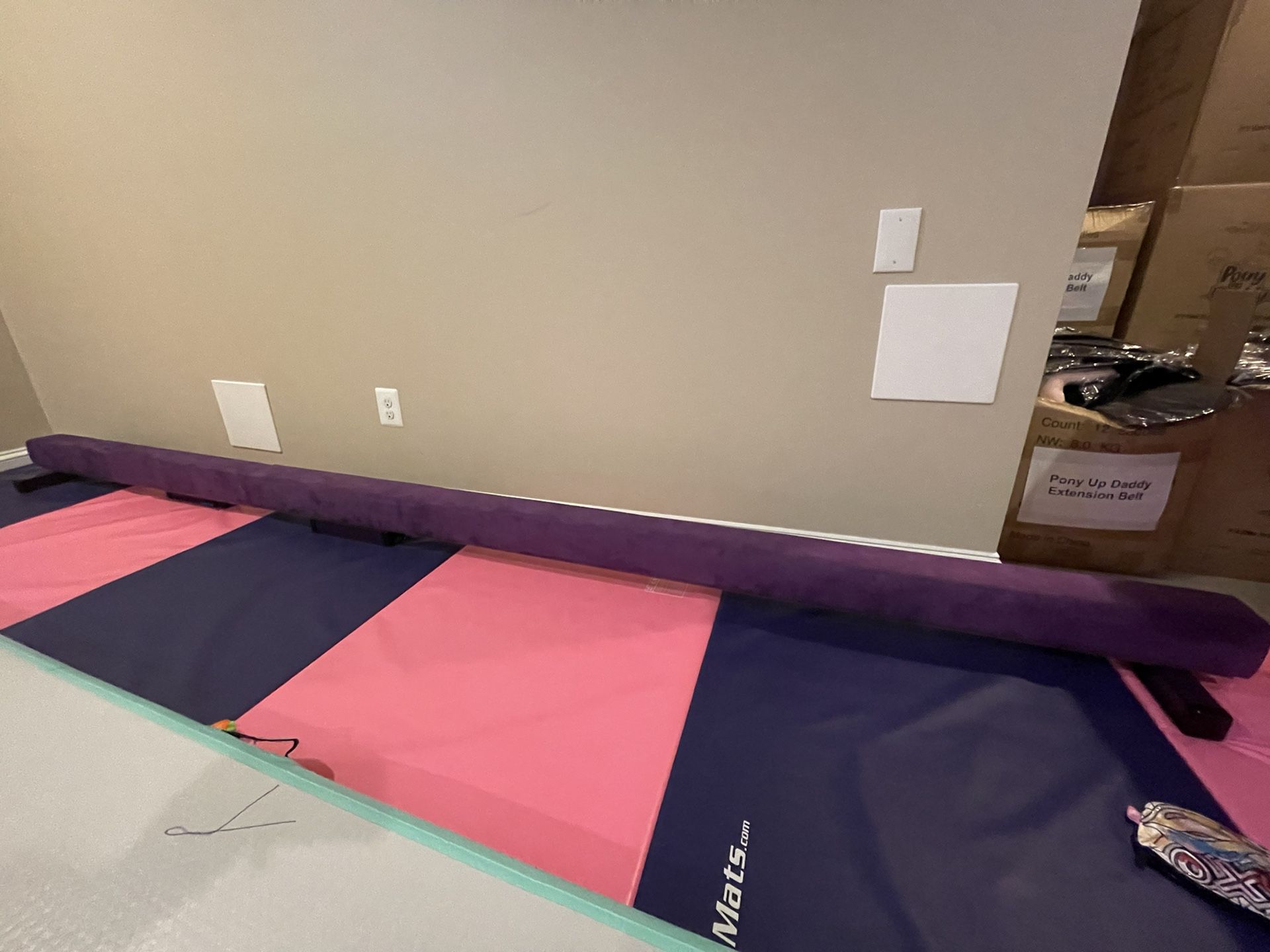 12’ Purple Suade Covered Gymnastics Balance Beam