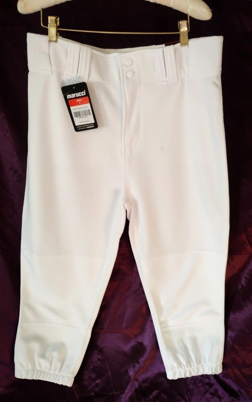 Marucci Baseball Pants Men’s L White Knicker Style Elastic Cuff NWT

