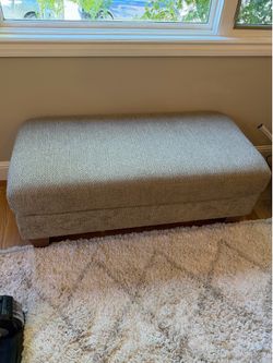 Large Gray Ottoman – 48” x 26”