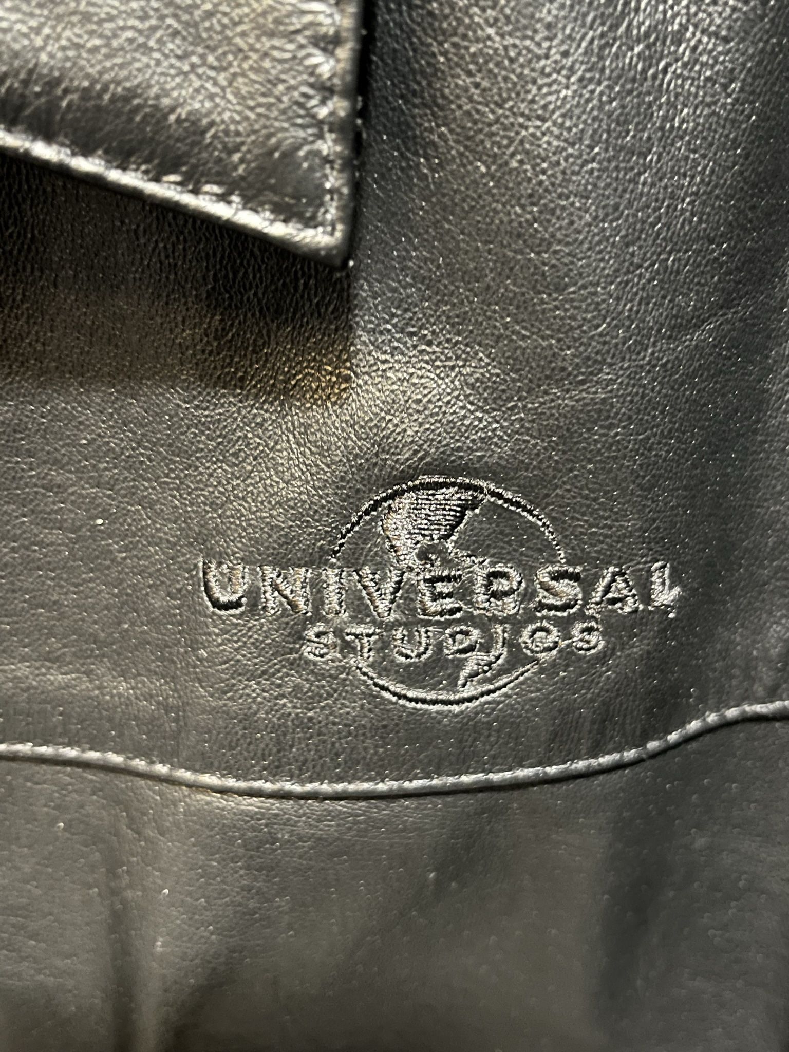 Genuine Black Universal Studios Leather Jacket, Excellent Condition