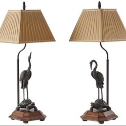 Theodore Alexander Meiji Cranes Table Lamps