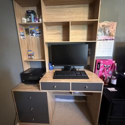 Desk/Vanity Bookshelf 6 Drawers