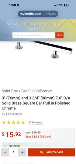Lewis Dolin Bar Pull - Chrome