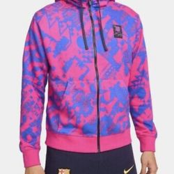 NIKE FC BARCELONA FULL-ZIP GRAPHIC HOODIE SWEATSHIRT DB7891-615 MEN SIZE XL