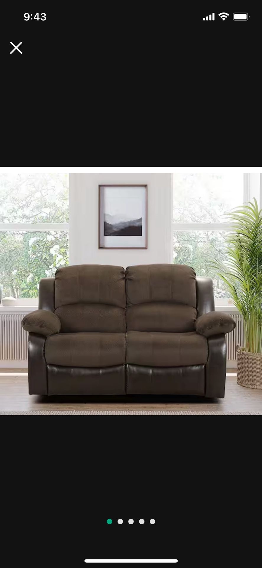 Lazzara Bianca 62.5 in. W Textured Plush Microfiber Rectangle Double Manual Reclining Loveseat in Chocolate