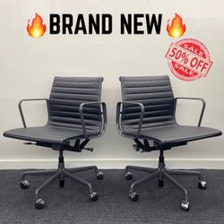 🔥100% AUTHENTIC🔥BRAND NEW HERMAN MILLER EAMES ALUMINUM GROUP MANAGEMENT CHAIR! PNEUMATIC LIFT! MANY AVAILABLE! 🔥BLACK LEATHER🔥