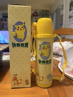 VINTAGE 1998 NINTENDO POKEMON Thermos bottle JAPAN NEW NEVER USED RARE PIKACHU