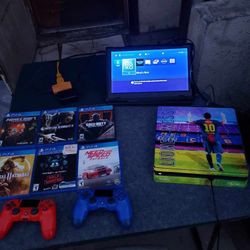 New Messi Playstation 4 Slim 2018 PS4 slim 1,000GB 1TB with 1 New controller $200! Or Combo $300! 6 Games n 2 controllers.. $20! Per Game