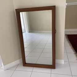 Antique Wood Mirror 23x39”
