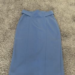 Eva Mendes Blue Pencil Skirt Workwear