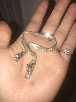 Rare vintage dog head bracelet, solid sterling silver, made in Italy