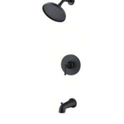 Glacier Bay Oswell Single Handle 1-Spray Tub and Shower Faucet 1.8 GPM in Matte Black (Valve Included)