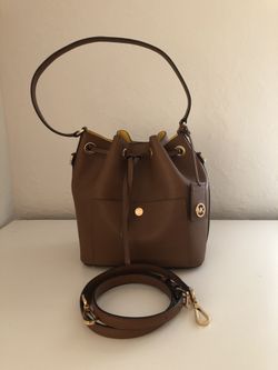 Crossbody/shoulder handbag, Michael Kors MK, purse, Brown saffiano leather