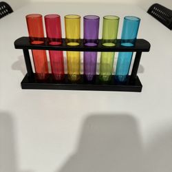 Rainbow Plastic Test tube 6 Shot Glass Set