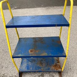 Vintage Delco Battery Display Metal Shelf Stand