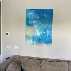 Pair Large Canvas 3x4 Paintings Artist: BAD