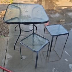 3 Glass Outdoor Tables