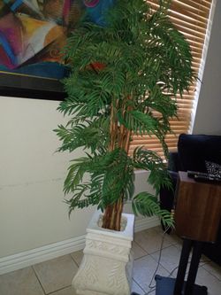 Large Artificial Palm Tree with Decorative Planter