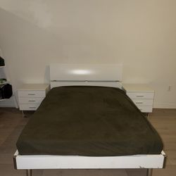 Queen Bed frame And Two Bedside Tables