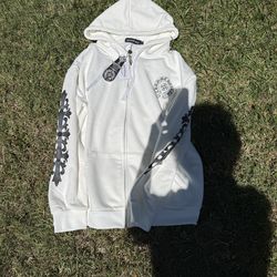 chrome heart zip up hoodie