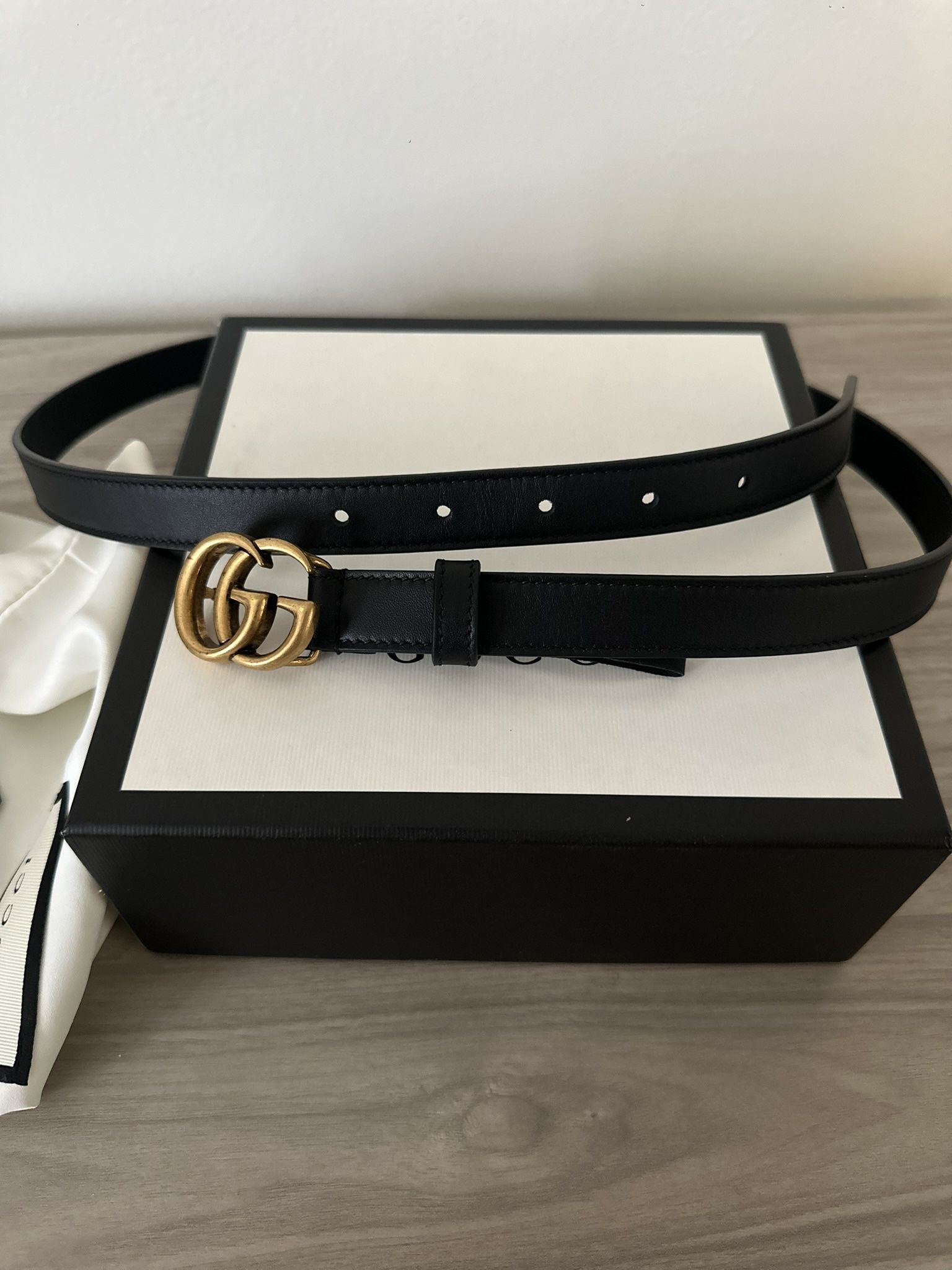 Black Gucci GG Belt