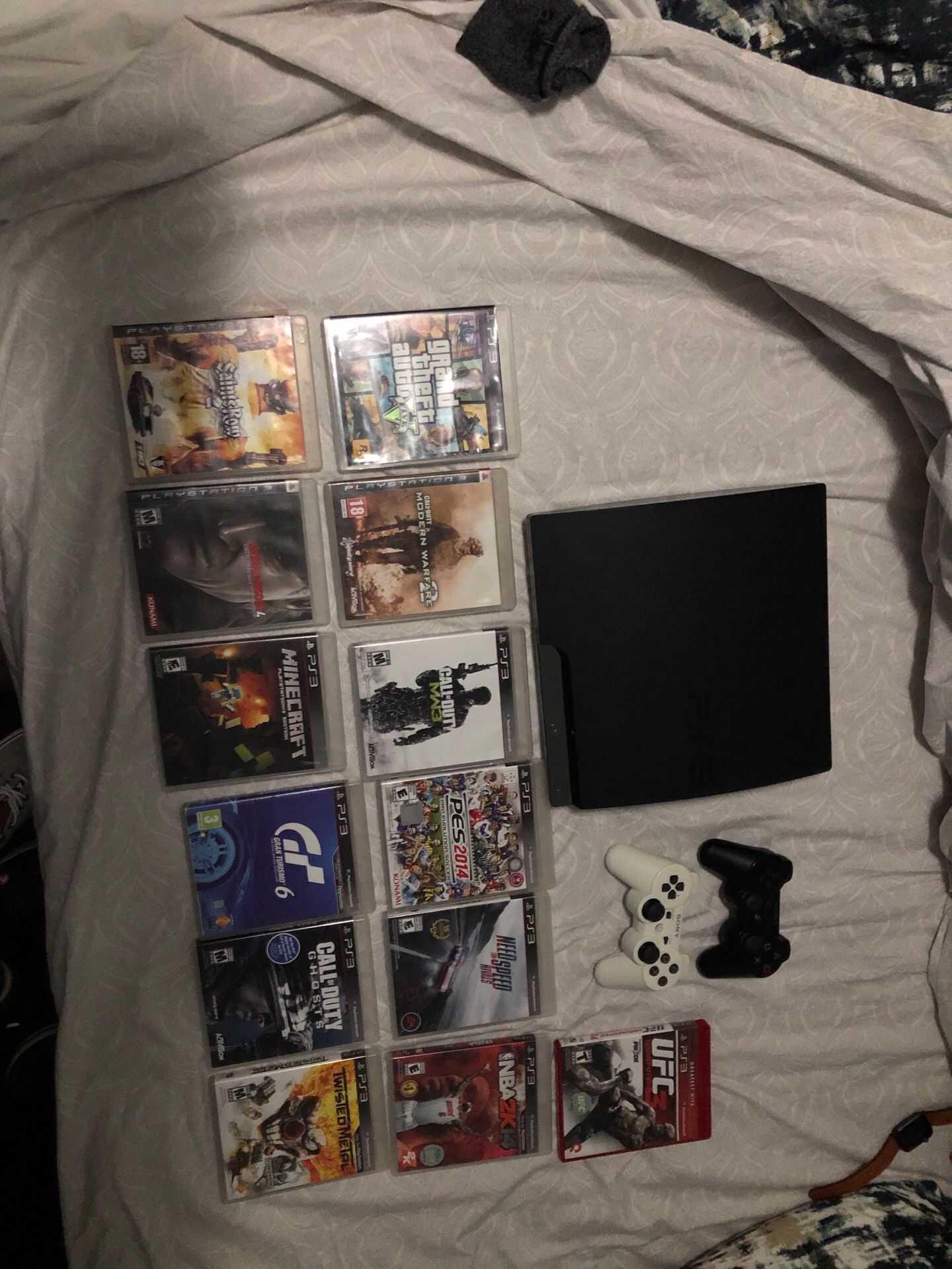 PS3 Slim Used With 13 Games And Controllers