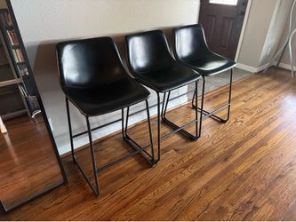 Black Leather High Chairs