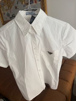 NWT Prada white short sleeve shirt button down