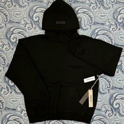 FEAR OF GOD ESSENTIALS BLACK HOODIE – SIZE SMALL – BRAND NEW