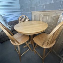 High Table With 3 Swivel Chairs 