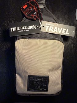 True Religion black and tan crossbody bag men